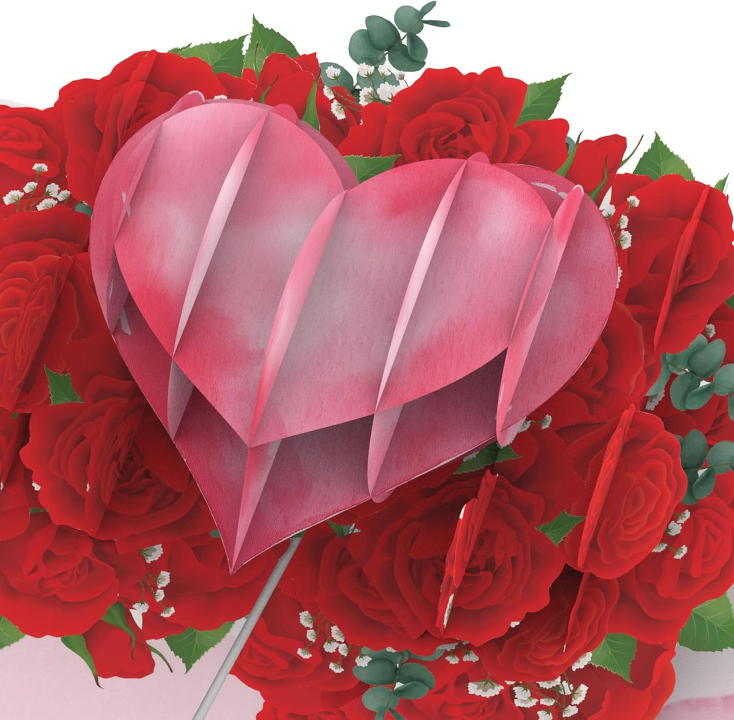 Tarjeta 3D Sorpresa para Aniversario y Cumpleaños | Corazón y Ramo de Flores