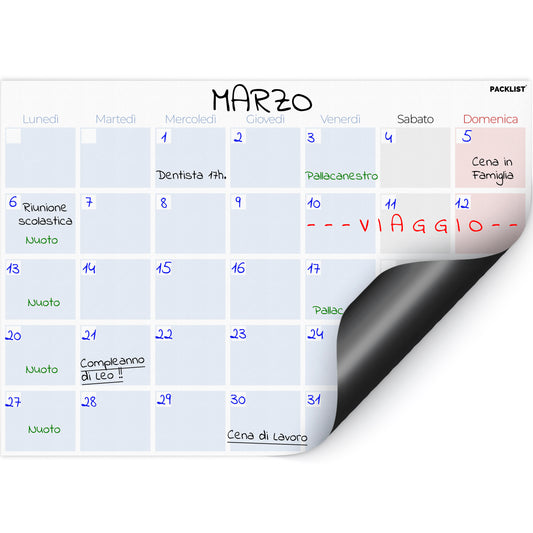 Calendario Magnetico Mensile Italiano