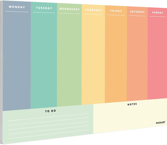 PACKLIST Original Design Weekly Planner - Ideal Task Organizer to Achieve Your Goals and Be More Efficient. Master Your Week and Multiply Your Productivity!