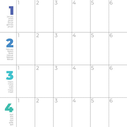 Planificador Anual de Pared sin Fecha | Calendario Poster Grande DIN A1