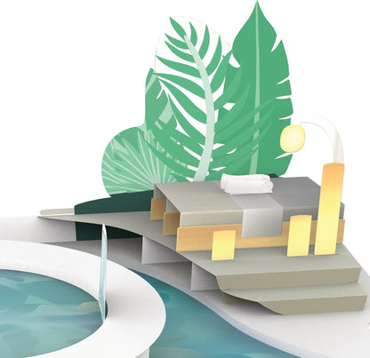 Tarjeta Pop Up 3D de Spa y Bienestar | Regalo para Día de Spa o Circuito Termal