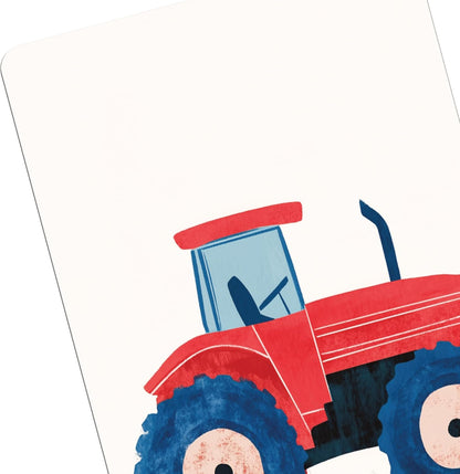 Tarjetas de Cumpleaños Personalizables con Tractor para Tu Fiesta!