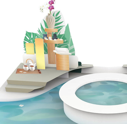 Tarjeta Pop Up 3D de Spa y Bienestar | Regalo para Día de Spa o Circuito Termal
