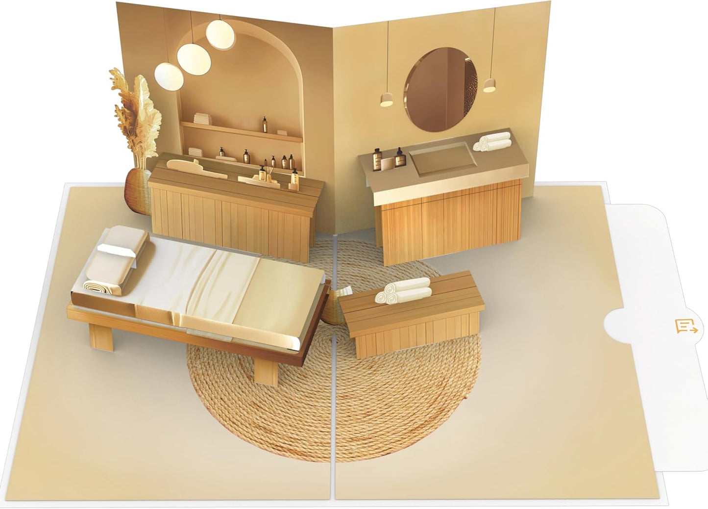 Tarjeta Pop Up 3D de Masaje y Bienestar | Regalo para Spa