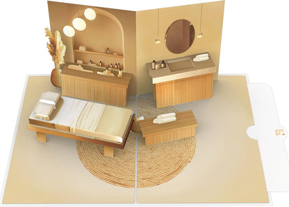 Tarjeta Pop Up 3D de Masaje y Bienestar | Regalo para Spa