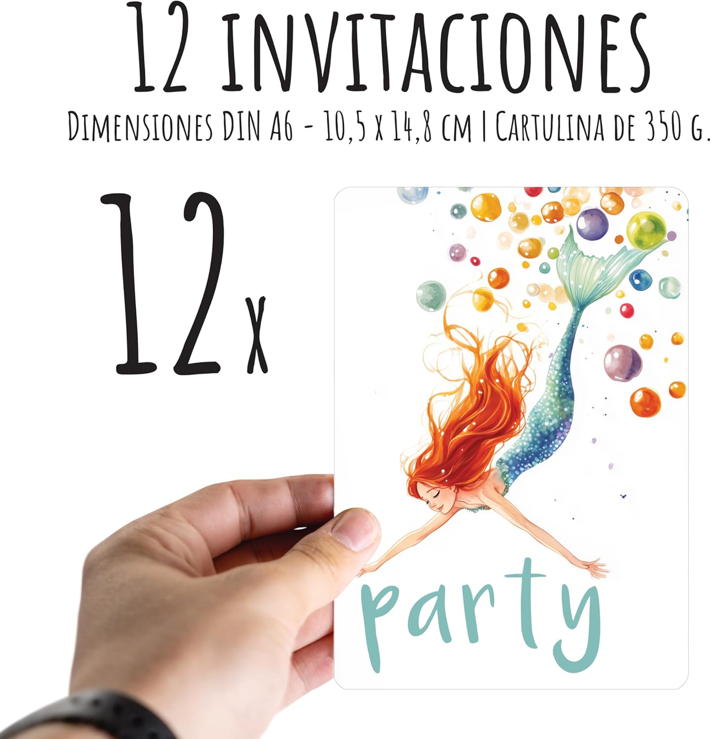 Tarjetas de Cumpleaños Personalizables con Sirena para Tu Fiesta!