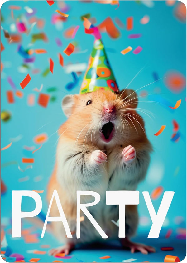 Tarjetas de Cumpleaños Personalizables con Hámster para Tu Fiesta!