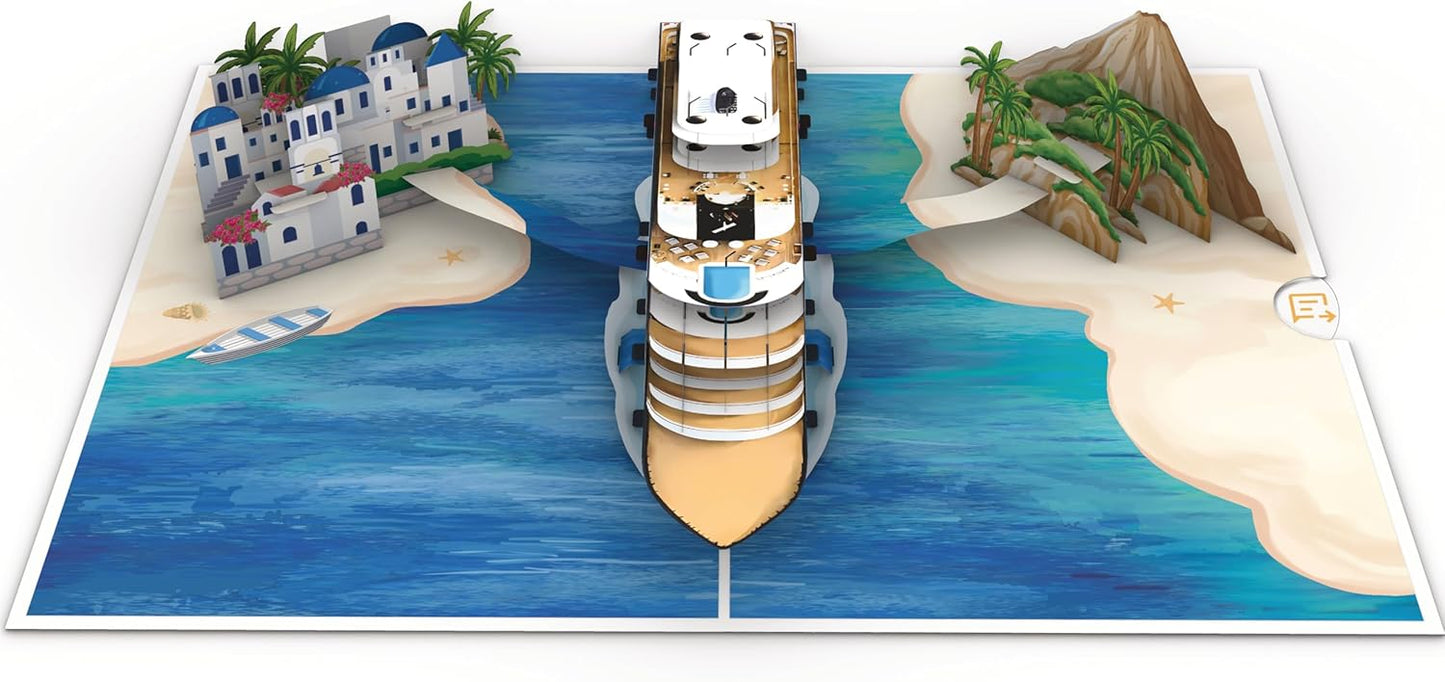 Tarjeta Pop-Up 3D de Crucero | Regalo para Viajeros y Amantes del Mar