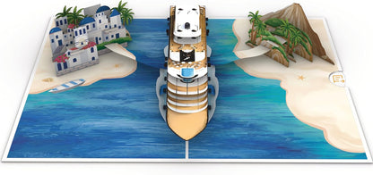 Tarjeta Pop-Up 3D de Crucero | Regalo para Viajeros y Amantes del Mar