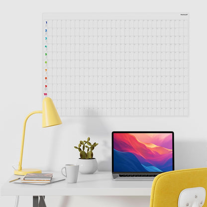 Planificador Anual de Pared sin Fecha | Calendario Poster Grande DIN A1