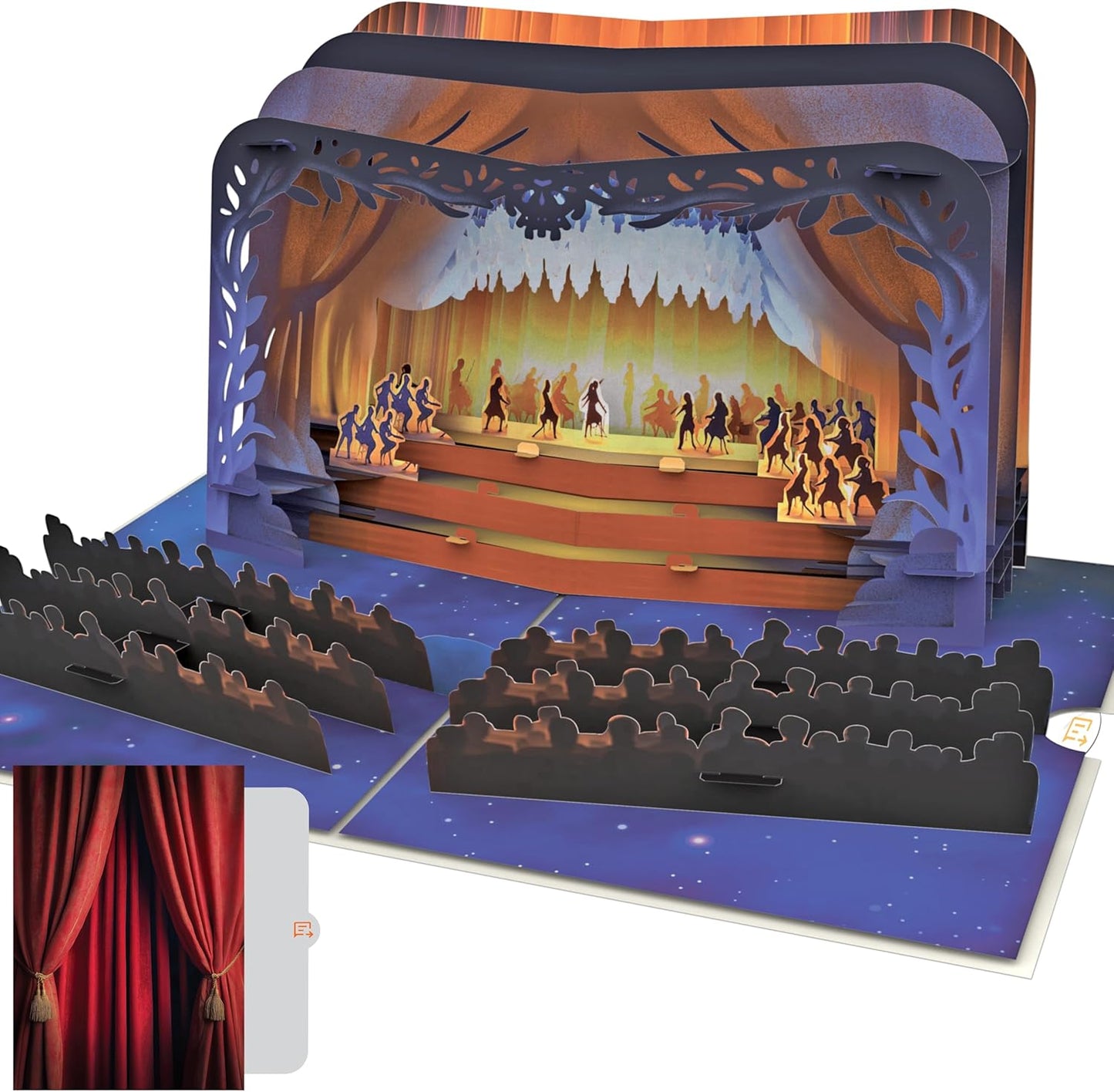 Tarjeta Pop Up 3D de Teatro y Música | Regalo para Entradas a Eventos