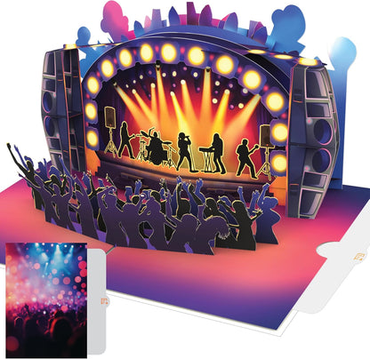Tarjeta Pop Up 3D Concierto y Música | Regalo para Entradas a Festivales