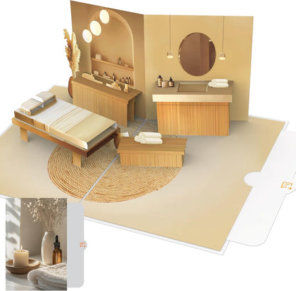 Tarjeta Pop Up 3D de Masaje y Bienestar | Regalo para Spa