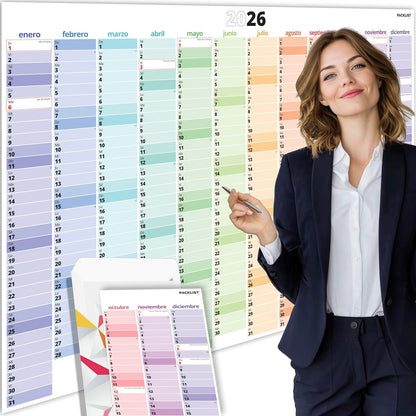 PACKLIST® Calendario de Pared 2026 XXL | Planificador A1 con Festivos de España