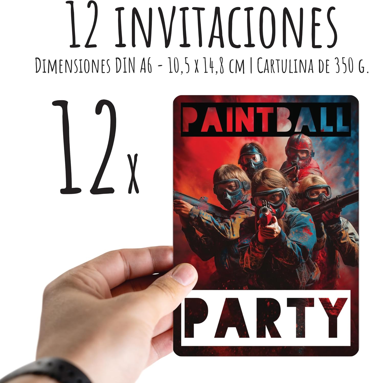 Tarjetas de Cumpleaños Personalizables para Tu Fiesta en el PAINTBALL!