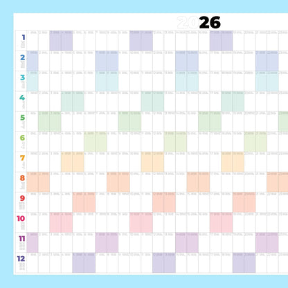 PACKLIST® Calendario de Pared 2026 XXL | Planificador Anual DIN A1