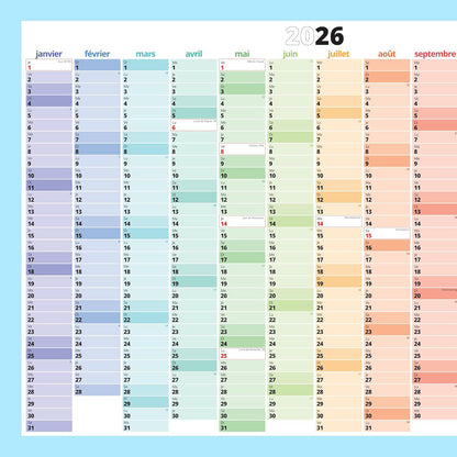 PACKLIST® Calendrier Mural 2026 XXL | Planificateur A1 Jours Fériés France