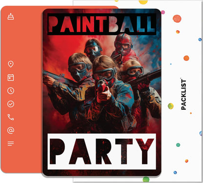 Tarjetas de Cumpleaños Personalizables para Tu Fiesta en el PAINTBALL!