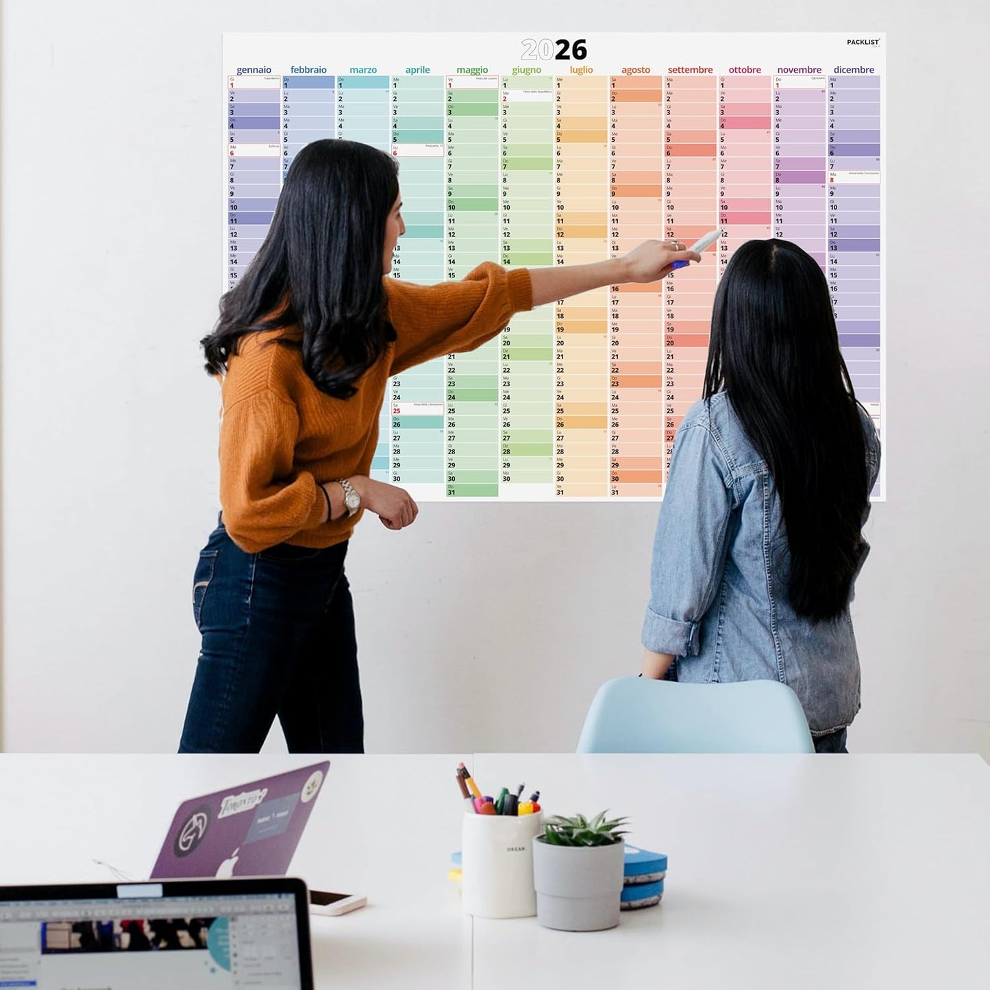 PACKLIST® Calendario da Muro 2026 XXL | Planner A1 Festività Italiane