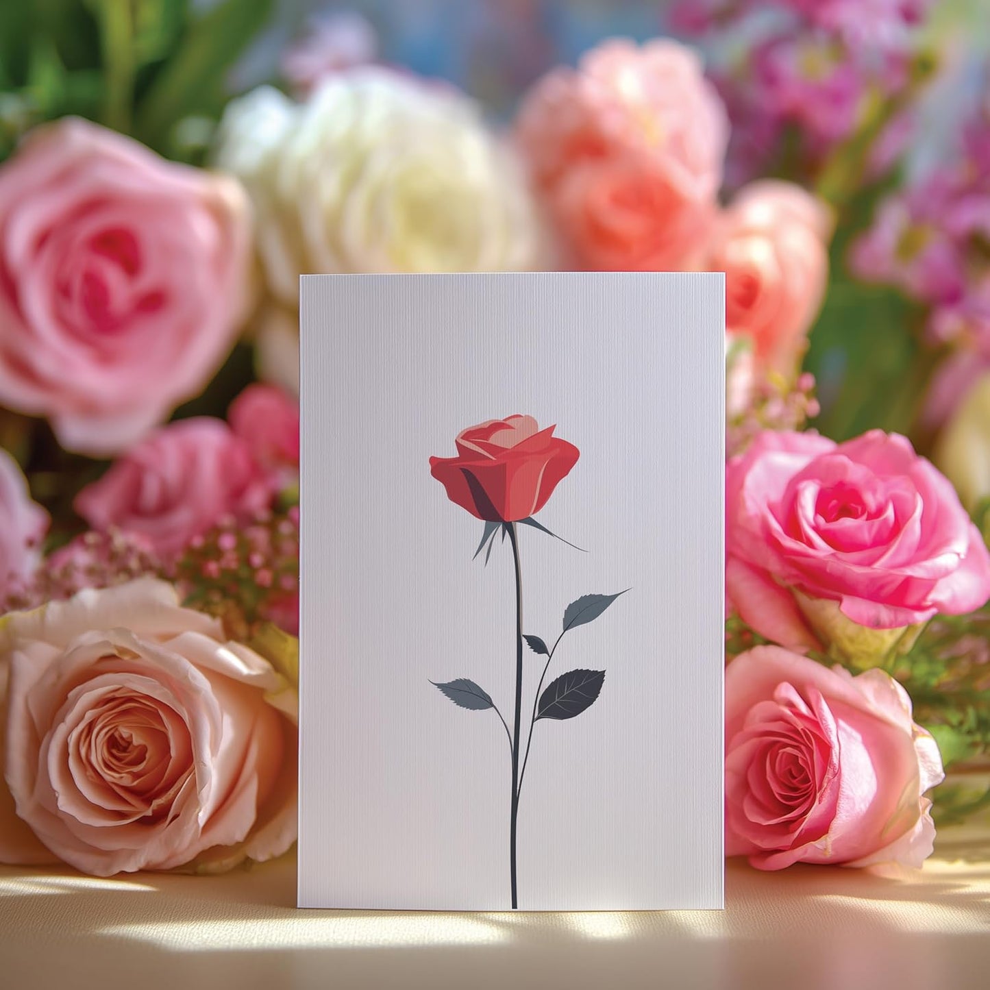 Tarjeta 3D Sorpresa para Aniversario y Cumpleaños | Corazón y Ramo de Flores