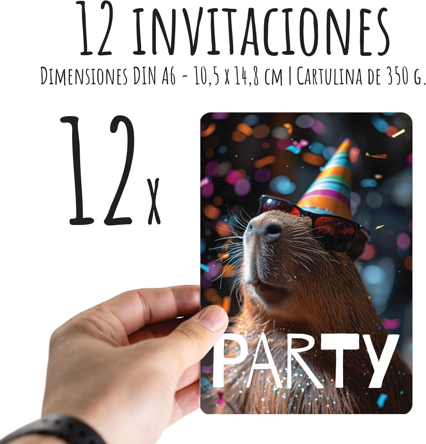 Tarjetas de Cumpleaños Personalizables con Capibara para Tu Fiesta!