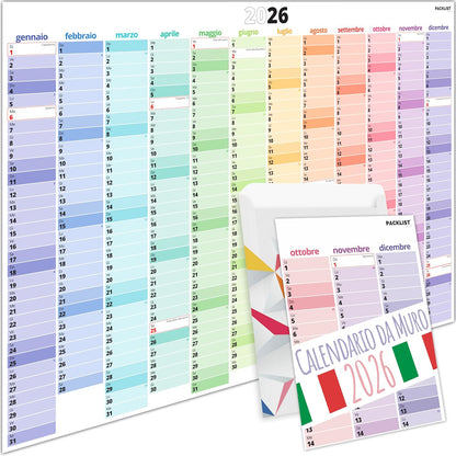 PACKLIST® Calendario da Muro 2026 XXL | Planner A1 Festività Italiane