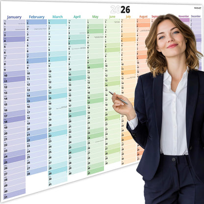PACKLIST® 2026 UK Wall Calendar | A1 Yearly Planner with Holidays