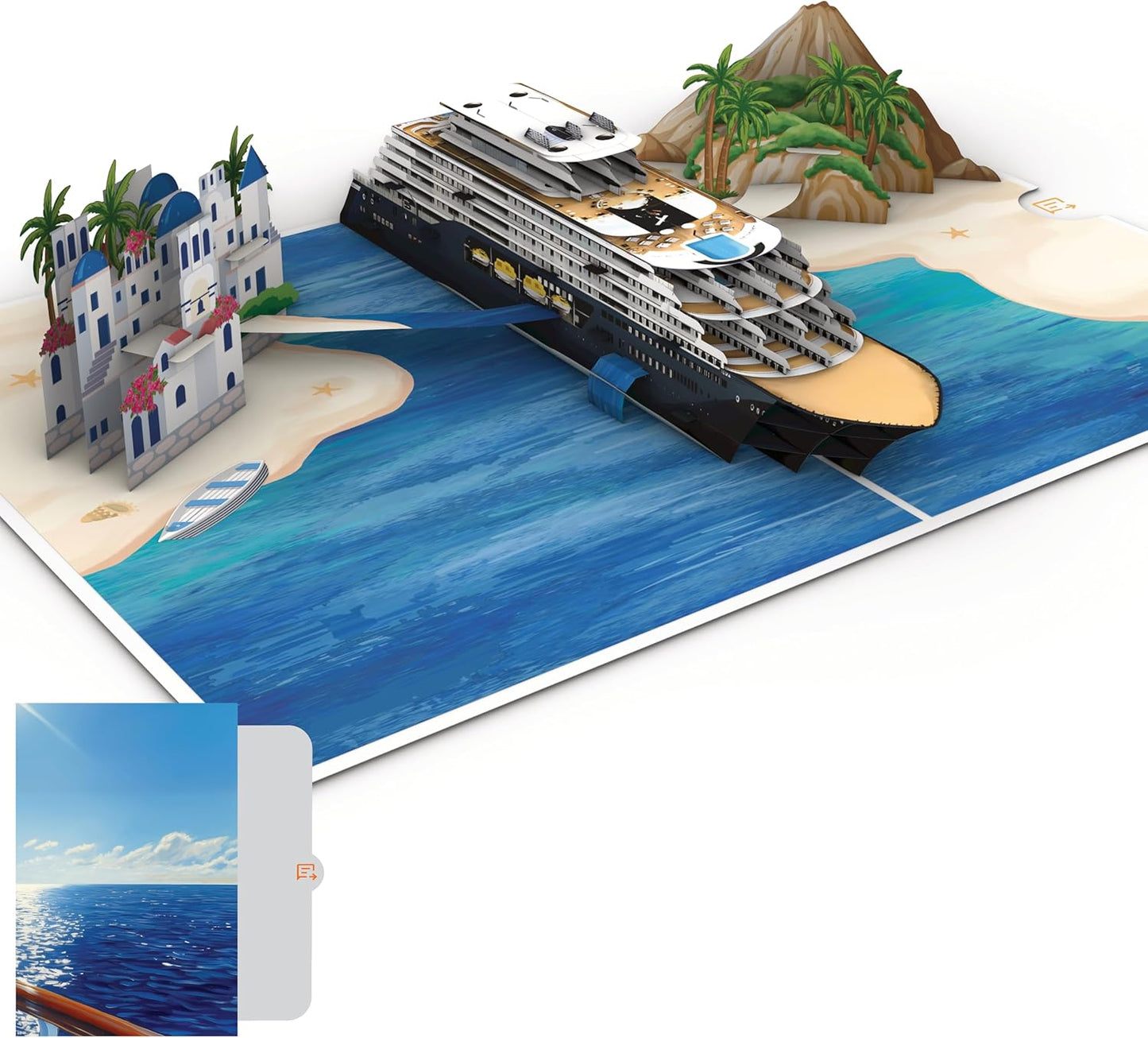 Tarjeta Pop-Up 3D de Crucero | Regalo para Viajeros y Amantes del Mar