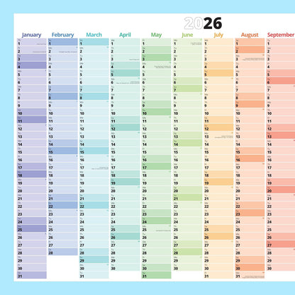 PACKLIST® 2026 UK Wall Calendar | A1 Yearly Planner with Holidays