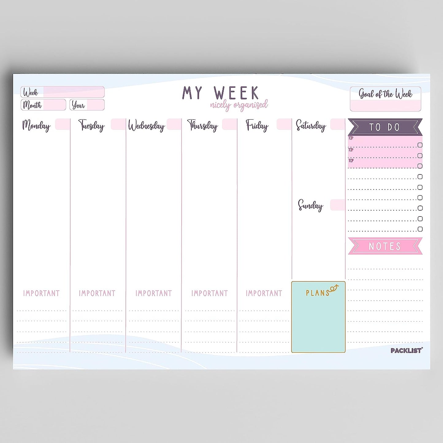 Weekly Planner Pad