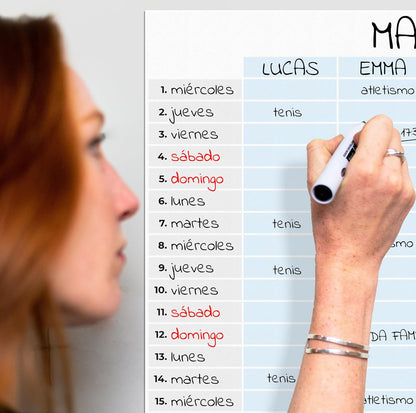 Calendario magnético familiar mensual