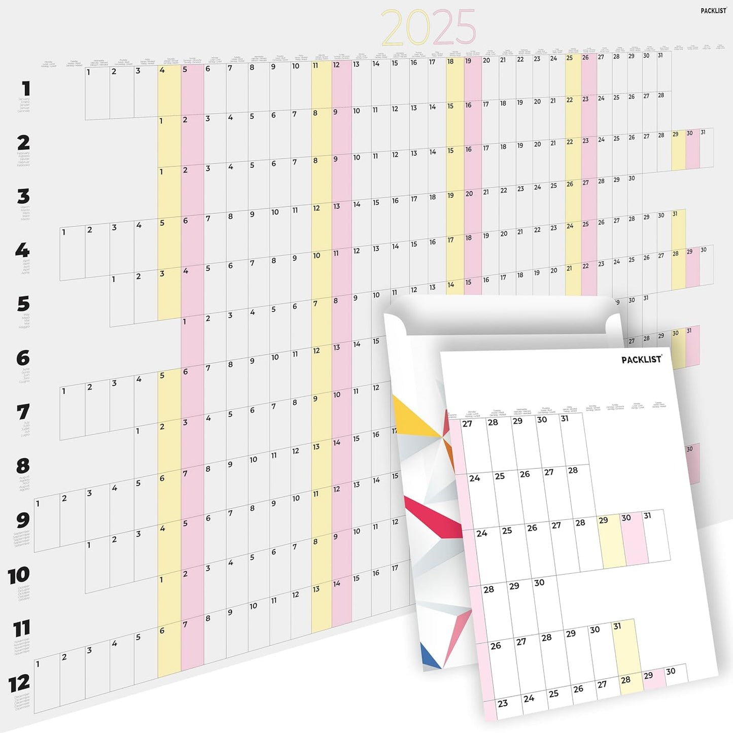 Calendario Anual 2025 Tamaño Poster