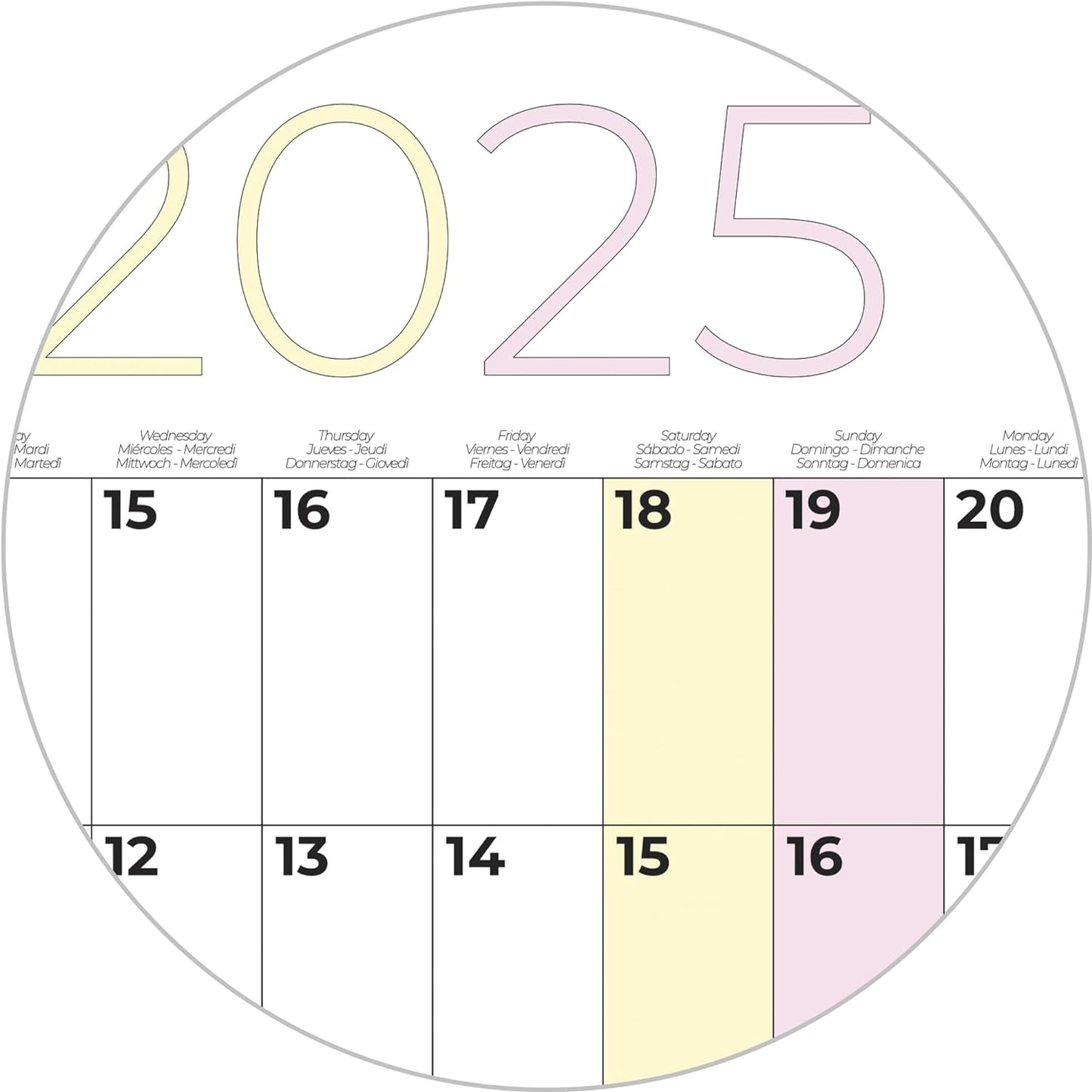 Calendario Anual 2025 Tamaño Poster